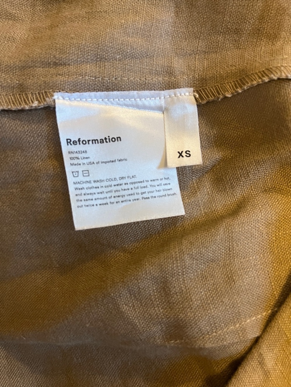 Reformation Florence Wrap Midi Skirt in Khaki - Picture 5 of 5